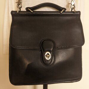 Coach Station Bag  Willis Crossbody 9927 black leather vintage old genuine authe